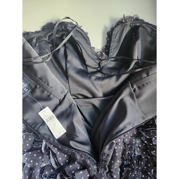 NWT Anthropologie 3D Floral Polka Dot Mini Dress size 10 Black #8A413 - Picture 8 of 12